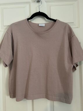 Relaxed Boxy Short Sleeve Tee in Dusty Mauve